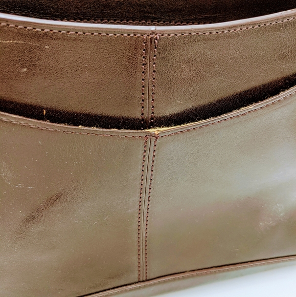 MONSAC ORIGINAL Brown Real Leather Satchel Shoulder Bag Purse, with dust bag. - Picture 9 of 15
